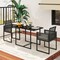 Costway 3 PCS Patio PE Wicker Furniture Set Cushioned Chairs with Folding Backrest Backyard Black/White
